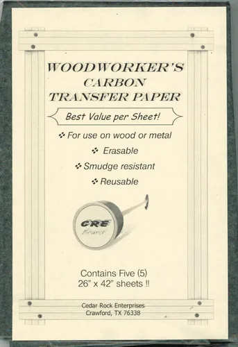 Miniatura 2 de Papel de calco de transferencia de carbono para patrones de carpintería (5 hojas, 26 x 42 pulgadas por hoja)