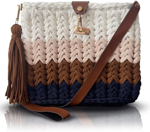 CHQEL Bolso de noche tipo clutch para mujer, bolso de fiesta de boda hecho a mano con crochet, pequeño bolso cruzado formal con solapa para la noche