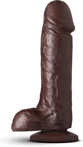 Miniatura 5 de Blush Coverboy - Consolador realista de 8 pulgadas con bolas – Polla gruesa y realista marrón – Juego de pegging vaginal anal para mujeres, hombres