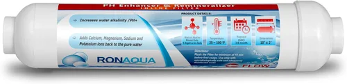 Miniatura 9 de Filtro alcalino universal de repuesto de agua en línea de 10 pulgadas, potenciador de pH y remineralizador, filtro de poste para sistema de ósmosis