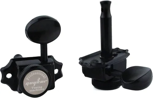 Miniatura 4 de Guyker Afinadores de bloqueo para guitarra (3L + 3R) – Clavijas de afinación de bloqueo vintage de lujo, clavijeros, piezas de repuesto para Negro