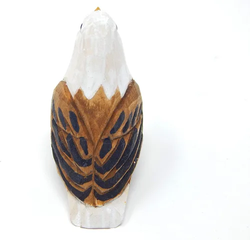 Miniatura 5 de Selsela Adorno de madera de águila calva, figura de pájaro colgante de madera tallada a mano, decoración patriótica, escultura de vida silvestre