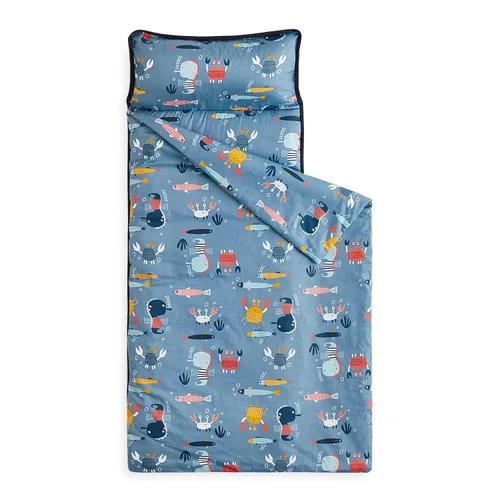 Wake In Cloud - Tapete para siesta para niños pequeños con almohada y manta, tela 100% algodón, para niños y niñas en guardería, jardín de infantes