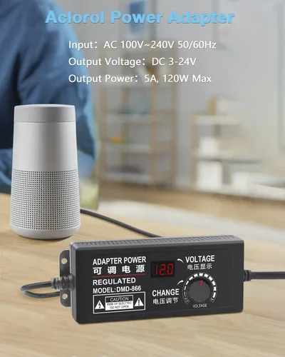 Miniatura 5 de Aclorol Fuente de alimentación universal 4V-24V 5A 120W Adaptador de corriente AC/DC ajustable 100-240V AC a DC 24V 19V 12V 5V 9V 6V 5A 4A