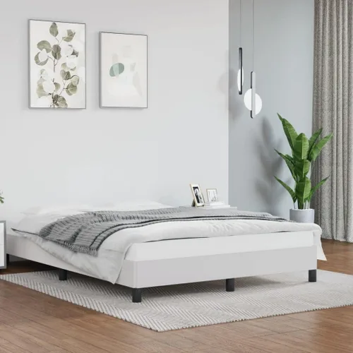 Miniatura 11 de Marco de cama blanco de 39.4 x 74.8 pulgadas, doble piel sintética (colchón no incluido), peso: 39.24 libras (U)
