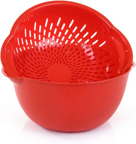 Miniatura 5 de Mintra Home - Tazón para mezclar con colador/colador, 2 piezas (grande, 4.5 L, negro)