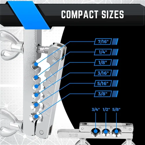 Miniatura 7 de Flexzion Kit de herramientas de inflado HVAC para tubos de cobre – Juego de herramientas de inflado y estampación simple de 45 grados, kit