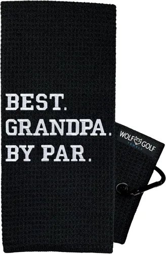 Miniatura 7 de Wolf Golf Towels - Toalla de golf Best Papa by Par - Accesorios de golf para hombre - Regalos de golf para hombres - Toalla de golf divertida