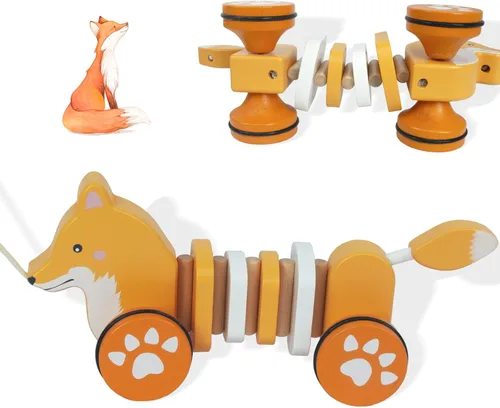 Miniatura 4 de Juguetes de Madera para Bebés Coche, Juguetes de Madera para Bebés con Tirador para Niños Pequeños, Juguetes de Desarrollo para Niña o Niño de 1 Año