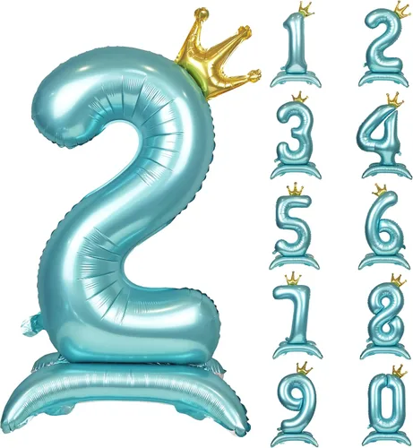 Miniatura 8 de Globos de aluminio grandes con corona negra número 0 para niños y niñas, cumpleaños, boda, aniversario, fiesta, baby shower, suministros 0
