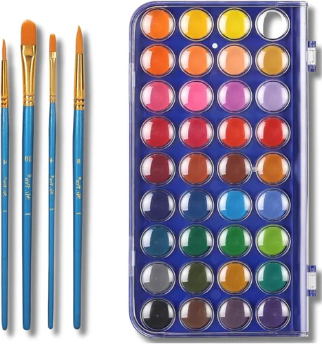 Mr. Pen - Juego de pintura de acuarela, 40 piezas, 36 colores, pinturas de acuarela, 4 pinceles, pintura de acuarela no tóxica, juego de acuarela