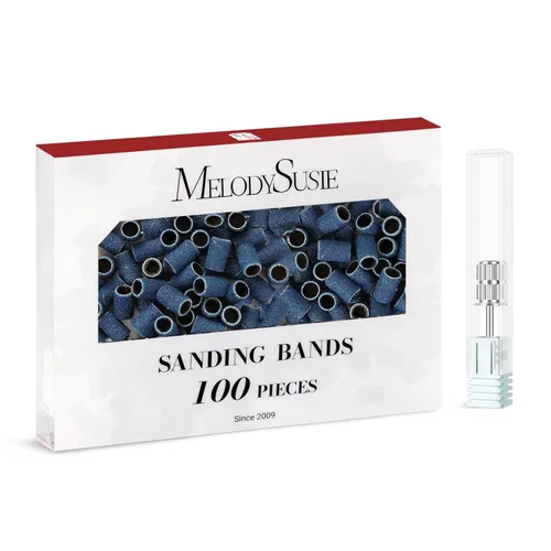 Miniatura 27 de MelodySusie - 100 bandas de lijado para brocas de uñas para lima eléctrica, de grano #80 grueso para limar uñas acrílicas, manicura y pedicura