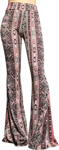Miniatura 25 de ShopMyTrend - Pantalones de yoga largos con piernas anchas y acampanadas estilo palazzo, con cintura alta, para mujer