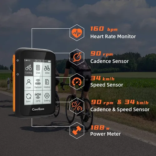 Miniatura 7 de COOSPO Paquete GPS Bike Computer BC200 Cadencia Sensor de Velocidad Bluetooth ANT+Ciclismo RPM Sensor BK467