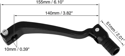 Miniatura 2 de F FIERCE CYCLE Palanca de cambios plegable de la motocicleta de la aleación de aluminio de 0,39 pulgadas negro