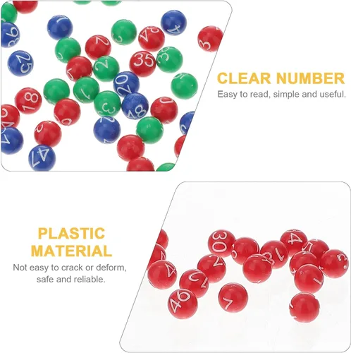 Miniatura 5 de Zerodeko 49 bolas numeradas para rifas de 1 a 49, accesorios de plástico para juegos de bingo, ligeros y duraderos para juegos de fiesta