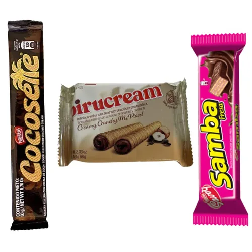 Miniatura 4 de Samba Strawberry - Cocosette - Comida venezolana pirucream; galletas rellenas de fresa, galletas obleas de crema de coco, obleas enrolladas