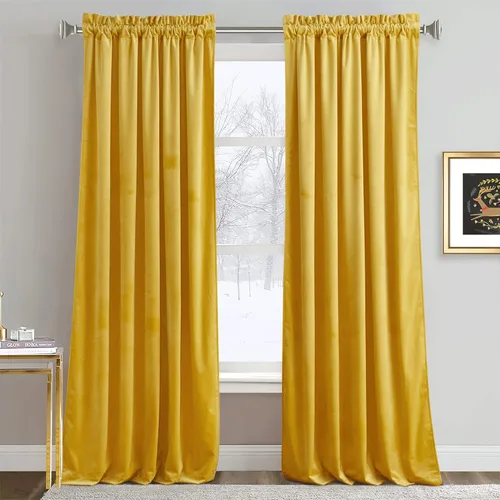 Miniatura 108 de RYB HOME Cortinas de terciopelo verde oliva de 72 pulgadas de largo, cortinas opacas con aislamiento térmico, tratamiento de ventana, decoración