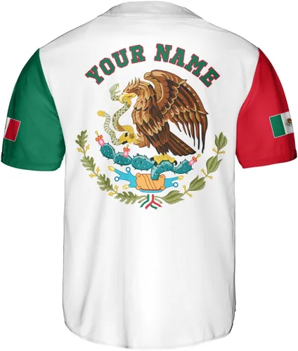 Miniatura 3 de Leprints - Camiseta de béisbol mexicana personalizada para hombres y mujeres, camiseta de bandera mexicana, orgullo de la bandera mexicana
