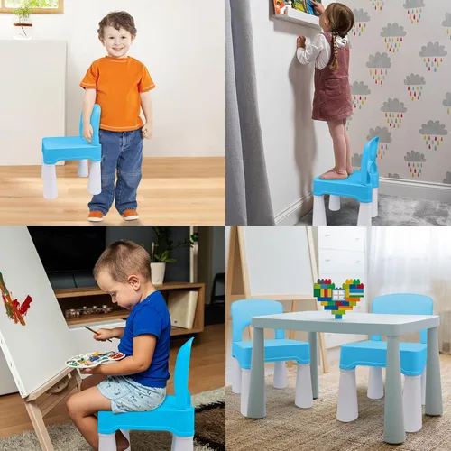 Miniatura 3 de burgkidz Silla de Plástico para Niños Pequeños, Silla para Niños Duradera y Ligera, Asiento de 9.3" de Altura, Uso en Interiores o Exteriores