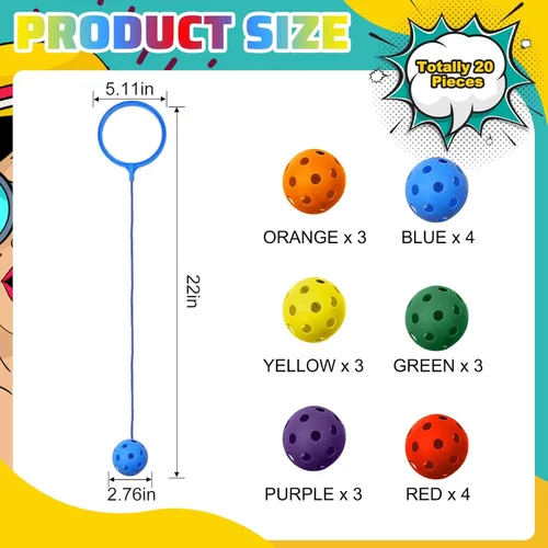 Miniatura 2 de Paquete de 20 bolas de salto para niños, rueda de flash plegable, juego de balón de salto de bolas de salto de colores surtidos juguetes para niños