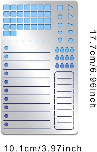 Miniatura 3 de INFUNLY Plantillas de metal para diario, 2 unidades, forma de planificación, plantillas de diario de viñetas, plantilla de metal para cuadernos