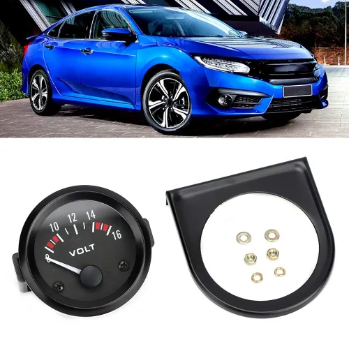Miniatura 2 de Naroote Medidor de voltaje, medidor de voltaje de coche, medidor de voltaje de 12 V, 2.047 in/2 pulgadas, medidor de voltaje 8-16 V, voltímetro
