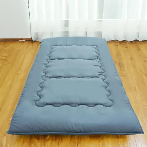FindPanda Colchón japonés de suelo futón con funda (gris, matrimonial 80 pulgadas de largo x 54 pulgadas de ancho x 2.5 pulgadas de alto)