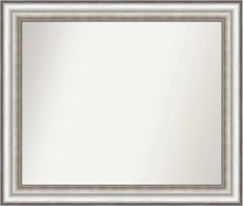 Miniatura 347 de Amanti Art Espejo de baño plateado para sobre el fregadero, 26 x 26 pulgadas, espejo cuadrado de plata antigua, marco de madera tradicional mediano