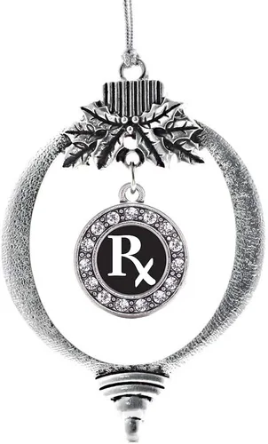 Miniatura 169 de Inspired Silver - Twin One - Adorno festivo de Navidad de plata - Adorno festivo de árbol de Navidad con dije de círculo y circonita cúbica
