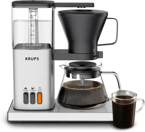 Miniatura 8 de KRUPS Simply Brew - Cafetera compacta de 5 tazas: diseño de acero inoxidable, pausa y prepara, mantiene el calor, filtro reutilizable, jarra sin