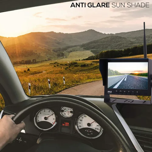 Miniatura 2 de Pyle Cámara de visión trasera con monitor - Kit de cámara de respaldo inalámbrica y monitor con panel LCD TFT HD de 7 pulgadas 1080p HD IPS y cámara