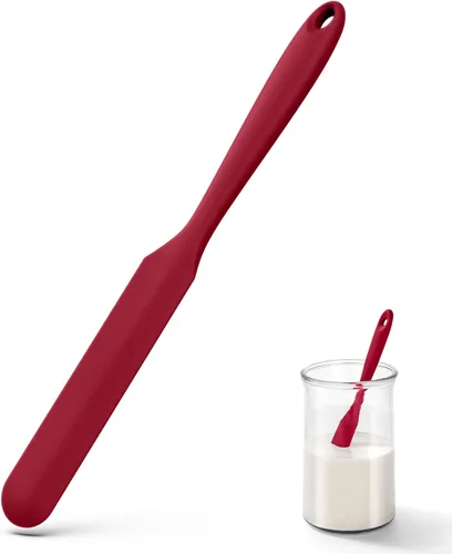 Miniatura 12 de U-Taste Espátula de silicona para frasco de masa madre: esparcidor de mermelada largo y delgado de grado alimentario, palo de agitación resistente