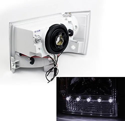 Miniatura 2 de Faros delanteros LED con esquina+luces de señal de parachoques, color negro, compatible con Jeep Grand Cherokee 1993-1998