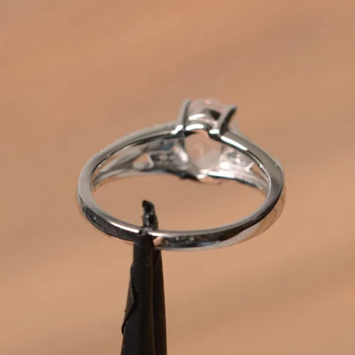 Miniatura 3 de LUO Anillo de compromiso de plata de ley 925 con forma ovalada de 0.315 x 0.236 in para mujer
