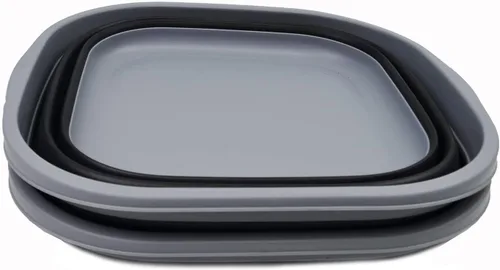 Miniatura 4 de SAMMART Juego de 2 tinas plegables de 10 litros (2.6 galones) - Tina plegable para platos - Lavabo portátil - Tina de plástico que ahorra espacio
