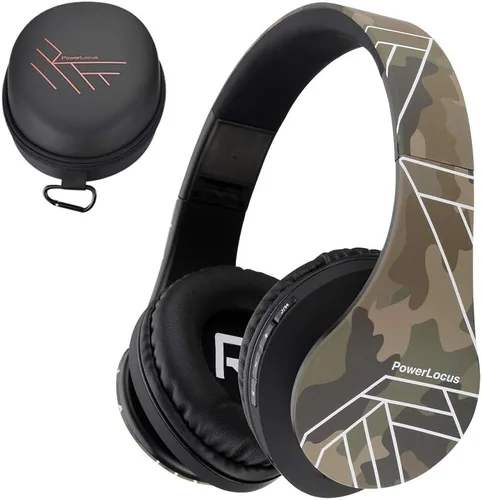 Miniatura 14 de PowerLocus - Audífonos Bluetooth sobre las orejas, auriculares inalámbricos plegables estéreo con cable y sin cable con micrófono incorporado, Micro