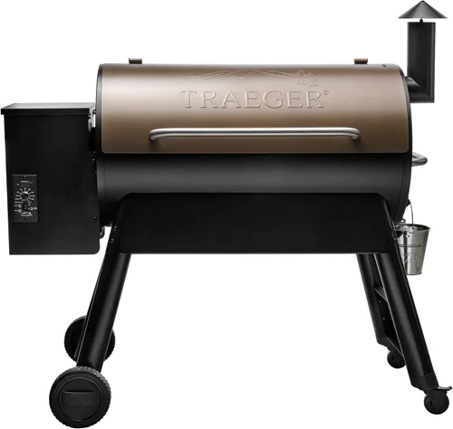 Traeger Pro 34 Parrilla eléctrica de pellets de madera y ahumador (884 pulgadas cuadradas, 450°F máximo) con paquete de cubierta de parrilla de