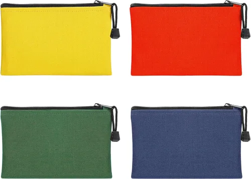 ANPHSIN Bolsas de Lona para Herramientas de 7''x4.7'' - Paquete de 4 Bolsas Resistentes con Cremallera, Organizador de Almacenamiento Multiusos para