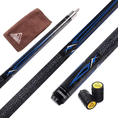 Miniatura 14 de Cuesoul Juego de taco de billar de madera de arce de 58 pulgadas, 19 oz/20 oz, punta de 11.5 mm/13 mm [peso ajustable] 19oz-Marrón sin estuche