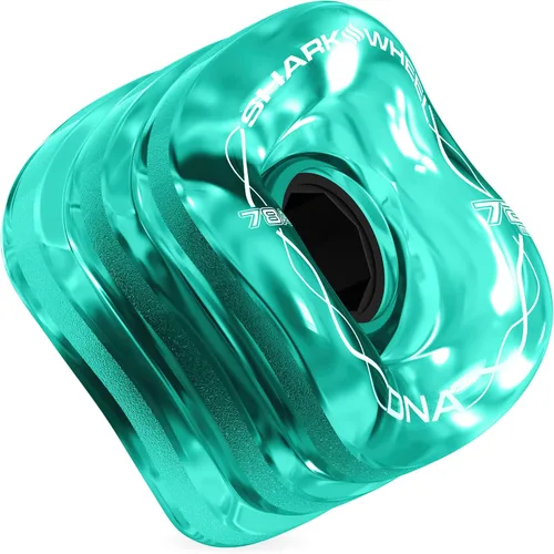 Miniatura 3 de Shark Wheel Ruedas de crucero Longboard de 2.835 in, fórmula ADN, juego de 4 ruedas Esmeralda transparente.