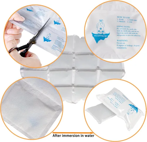 Miniatura 4 de Bolsas de hielo seco para envío de alimentos congelados, hojas de hielo frío reutilizables para enfriadores, bolsa de almuerzo, hojas de manta de 3