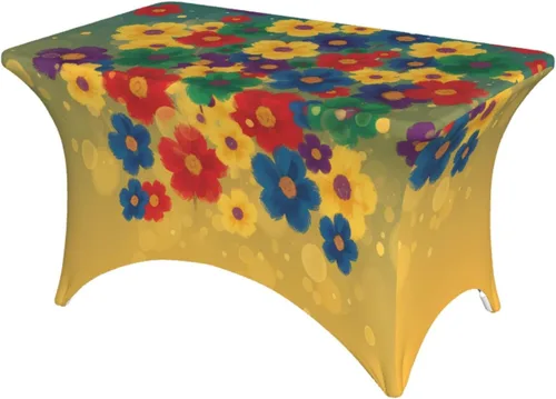 Miniatura 42 de Mantel rectangular ajustable de elastano elástico con estrellas patrióticas americanas de 4 pies, protector de mesa para fiestas, eventos