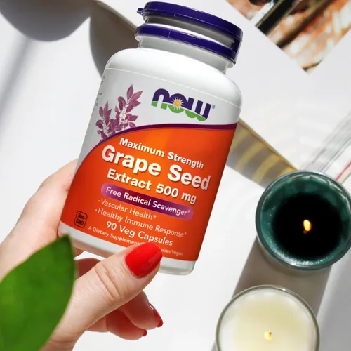 Miniatura 7 de Now Supplements, extracto de semilla de uva, fuerza máxima 500 mg (un extracto altamente concentrado con un mínimo de 90% de polifenoles), 90