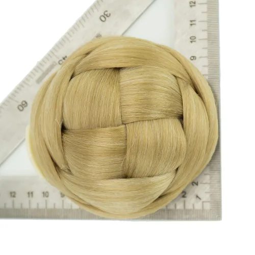 Miniatura 5 de IMISSU Trenzado Chignon Dancer Hair Donut Hairpieces Scrunchie Claw Hair Moño Updo para bodas y fiestas (M3 rubio ceniza)