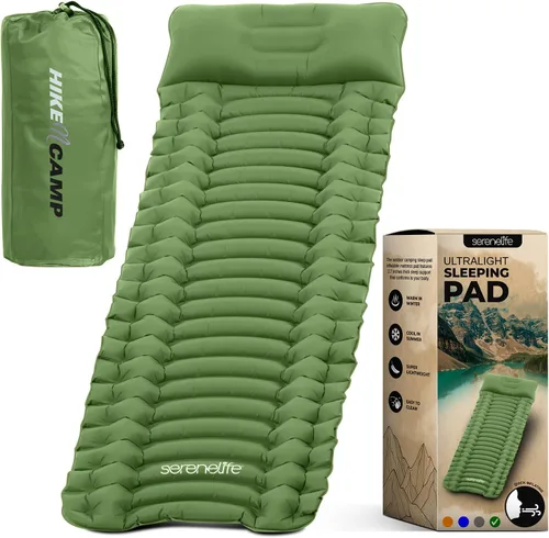 Miniatura 10 de SereneLife Lightweight & Compact Camping Gear – Sleeping Pads & Bags with Built-in Pillows for Outdoor Comfort, Waterproof & Tear-Resistant Design