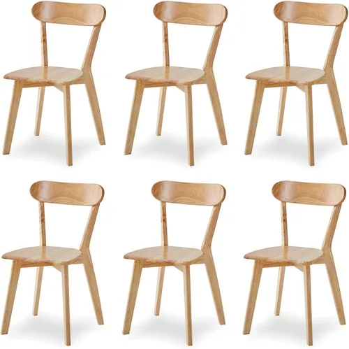 Miniatura 16 de Juego de 4 sillas de comedor tapizadas de madera maciza con asiento marrón acolchado de piel sintética para el hogar, cocina, sala de estar, comedor