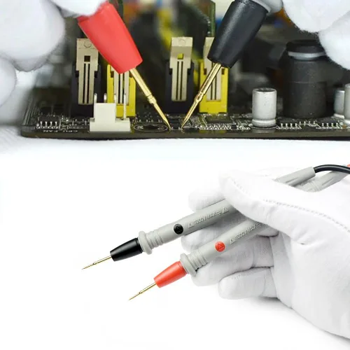 Miniatura 4 de HANDSKIT Kit de cables de prueba de multímetro, juego de cables de prueba con pinzas de cocodrilo, sonda de mini ganchos de prueba y sondas