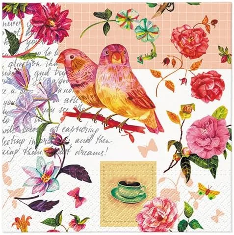 Miniatura 7 de Servilletas de papel botánicas con letras de verano, 40 servilletas de papel para el almuerzo, servilletas decorativas, servilletas de papel