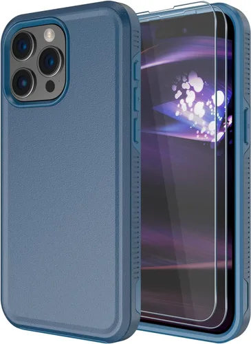 Miniatura 16 de Diverbox Funda para iPhone 15 Plus [a prueba de golpes] [a prueba de caídas] [protector de pantalla de vidrio templado], funda de protección